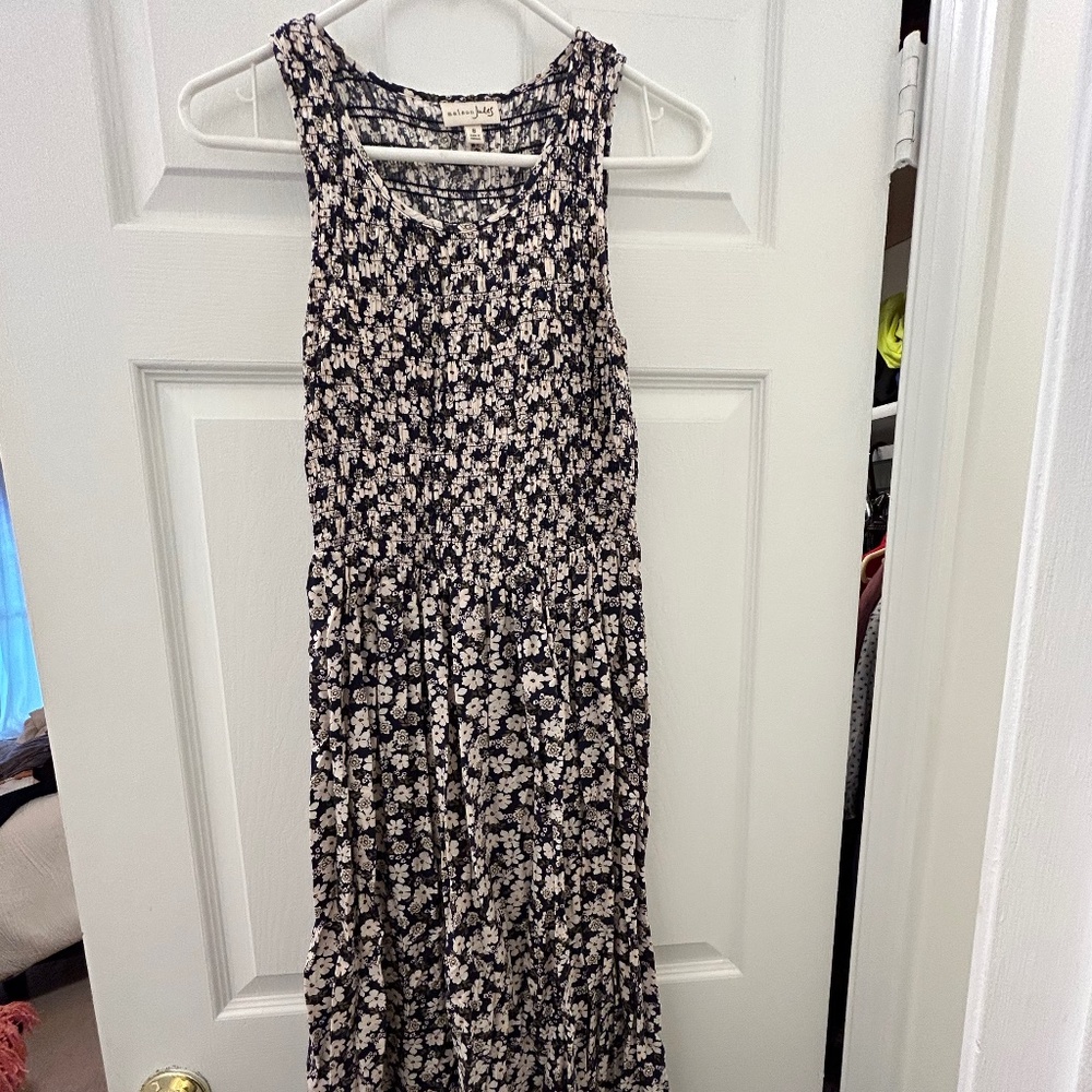 Floral Blue and White 90s Style Sundress